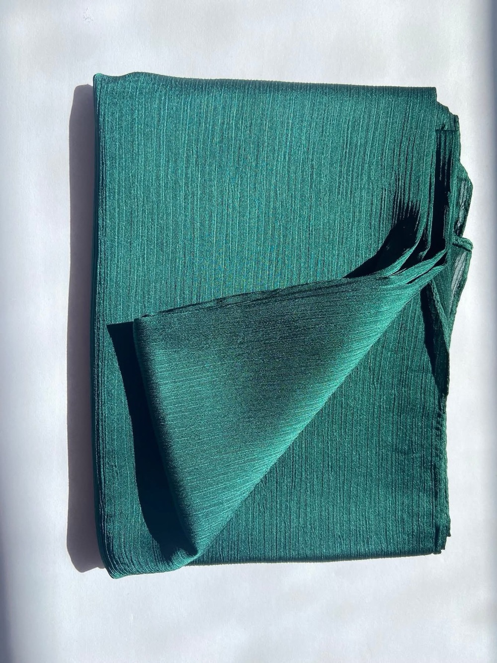 Green satin crepe Hijab